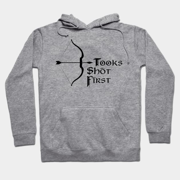 Tooks Shot First Hoodie by Laura Beth Art